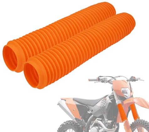 IUVWISN Copri Forcella Anteriore Universale per Dirt Bike Copri Ammortizzatore Protezione 155MM-360MM Ghette Parapolvere in Gomma per SX EXC CRF YZ KLX KX TC FC TE RM Motocross Nero