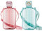 ZOYDP 2 Pcs Flat Water Bottle, 750ml Handbag Water Bottle Slim, Leakproof Square Water Bottle with Adjustable Strap, Flat Water Bottle for Handbag, Office, Travel, Hiking, Camp, Picnic (Cyan+Pink)