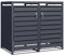 Phoenix Safe Company GB2213AAK Double Wheelie Bin Steel Storage - Anthracite - Outdoor Trash Can Storage Shed with Gas Pressure Springs and Locking System - Size 80cm D x 132cm W x 116cm H