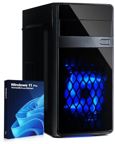 HYPER BYTE® Office PC – Computer mit Intel Quad Core i5 mit 3,6 GHz | 8 GB RAM | 240 GB SSD Festplatte | Win 11 Pro | WLAN | DVD+RW | USB 3.0 | High End Office Tower-Pc