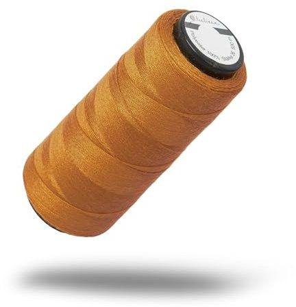 Lialina Orangegold Jeansgarn für Nähmaschine [500m] - OEKO-TEX - Nähte wie im Original - Jeans Nähgarn Set extra stark Nr. 36 - Jeansfaden für Nähmaschine