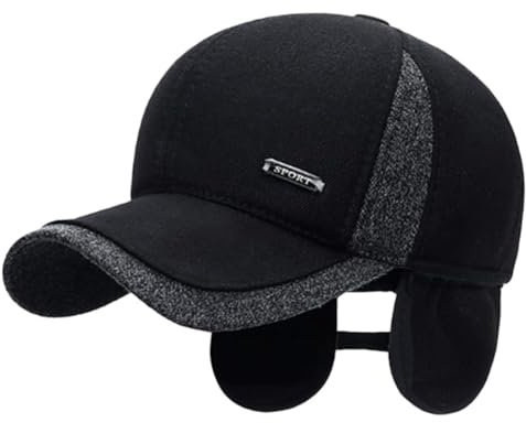 Cysocool Herren Winter Baseballmütze mit Ohrenklappen Thermo Schirmmütze Schiebermütze Wolle Warm Tweed Newsboy Mützen Baskenmütze Fahrermütze Flatcap Herren Barett Cap Männer Jagd Golf Winterhut
