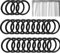 Bkemkri 24 Stück gardinenringe zum öffnen, 40mm Gardinenringe Vorhangringe in O-Form, Gardinen Ringe, Rundringe Vorhang Clips Duschvorhang Metallklammern für Vorhänge und Gardinenstangen (Schwarz)