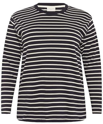 KAFFE CURVE Langarm-Shirt KCwinni XL, Dawn Purple/Turtledove Stripe