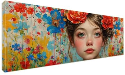 Diamant Painting Bilder, Diamond Painting Blumenfrau Diamond Art Painting Set, Diamond Painting XXL Basteln Erwachsene, Stickerei Kreuzstich Diamant Kunst Malerei, Room Decor Wohnwand 250x100cm S-885
