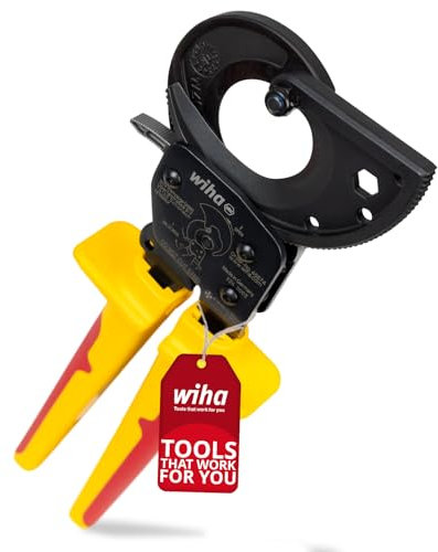 Wiha Kabelschneider bis 300 mm² I Ratschenkabelschneider für Cu- und AI-Kabel I Kabelschere mit Ratschenprinzip I Ratschenschneider für Aluminium- und Kupferkabel
