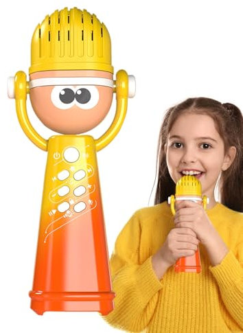 Kids Microphones For Singing, Wireless Mic Speaker With Light, Fun Voice Changing Sensory Musical Toy, Educational Preschool Learning Activity For Party Travel