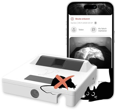ZeroMOUSE 2.0 – Mauserkennung: Katzenklappen-Erweiterung für Beute- und Chiperkennung, Katzenklappe mit Mauserkennung, Katzenklappe mit Chiperkennung, App-Steuerung inklusive