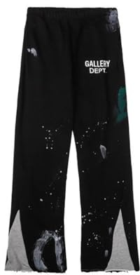 YANGSMEN Pantaloni retrò High Street, Pantaloni Sportivi Graffiti Schizzati di Inchiostro, Pantaloni Sportivi Gamba Dritta Uomo E Donna Casual-Color-4||S