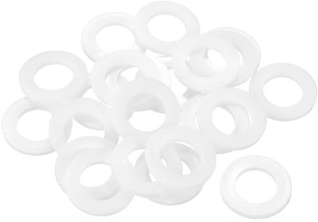 sourcing map 25 rondelle piatte M20 in nylon, diametro interno 20 mm, diametro esterno 35 mm, spessore 3 mm, distanziatori in plastica per viti, bulloni, riparazione idraulica del rubinetto del