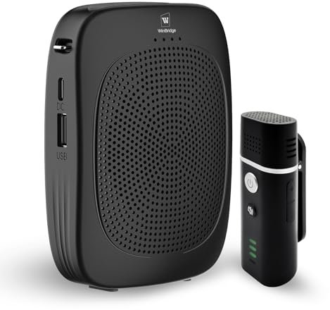 Amplificatore vocale Bluetooth con microfono lavalier wireless per insegnanti, altoparlante portatile a clip, mini megafono sistema PA per aula / yoga / eventi pubblici C006
