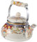 DONFAMDS Vintage Printed Enamel Kettle Heat Resistant Household Cool Kettle for Induction and Gas Stoves Ergonomic Handle for Tea and Water Boiling