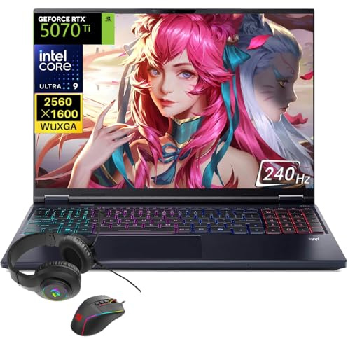 Acer Predator Helios Neo 16S AI Gaming Laptop, Intel Core Ultra 9 275HX jusqu'à 13 NPU Tops, GeForce RTX 5070Ti, 32 Go DDR5, 2 To SSD, 16 pouces 240 Hz 500 nits OLED, Wi-Fi 6E, Win11 Pro, W/REDRAGON