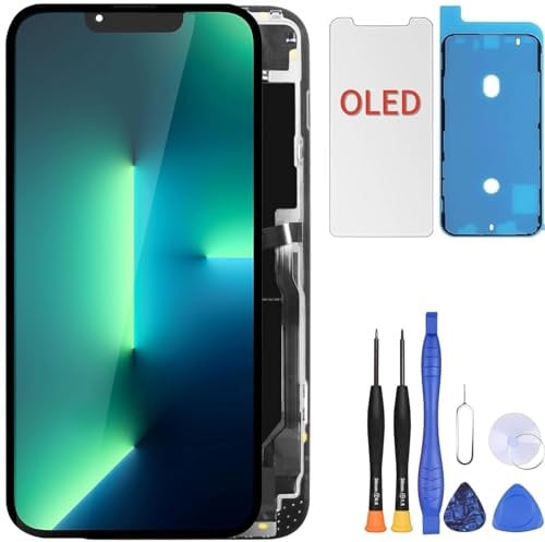 ZOETEC Soft OLED Screen Replacement For iPhone 13 Pro Max (NOT LCD) 6.7'' Full HD Display COF Touch Screen Digitizer Frame Assembly with Repair Tool Kits, Waterproof Adhesive, Tempered Glass