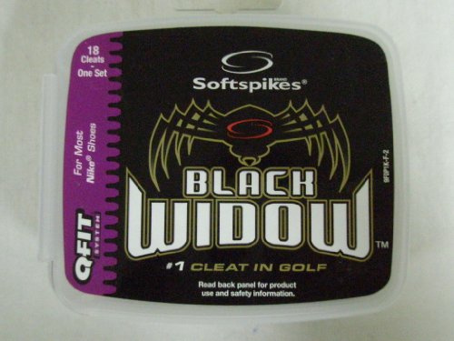 SOFTSPIKES Black Widow Classic Cleat Qfit, 16 Count