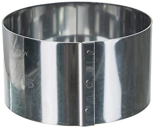 DE BUYER Edelstahl Rundring, 4,5 cm Höhe, 8 cm Durchmesser, Silber, Klassisch, Runder Kuchenblech