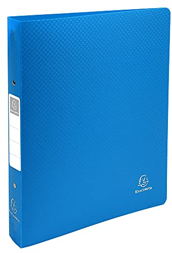 Exacompta - Réf. 54392E - 1 Classeur rigide avec étiquette OPAK - 2 anneaux ronds diamètre 30 mm - Dos 40 mm - Dimensions extérieures : 32 x 26,8 cm - Format à classer A4 Maxi - Coloris : bleu clair