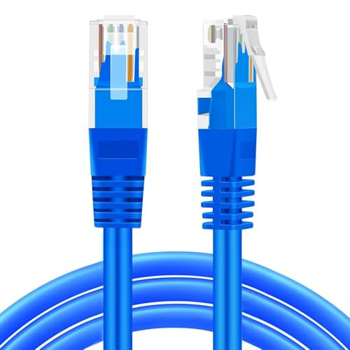 TNP 3m LAN Kabel, CAT5e Netzwerkkabel, flexibles Ethernet Kabel, professionelle vergoldete RJ45 snagless Patch Kabel für Computer, Internetkabel für PC, WLAN-Router, Netzwerk Mediaplayer, Blau