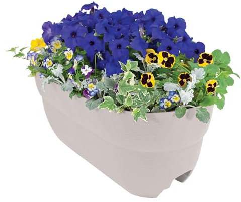 Emsco Group Bloomers - Fioriera per ringhiera con fori di drenaggio, 61 cm, in resina, resistente alle intemperie, colore: bianco