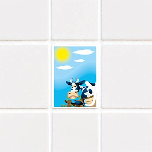 INDIGOS UG Fliesenaufkleber Bad und Küche - Fliesenspiegel - Küchenfliesen für einzelne Fliesen 20x25 cm - MF258 - lustige Tiere