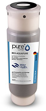 PureOne BEX-AQUAPURE. 100% Aktivkohle Granulat mit Sediment Vorfilter. Feinheiten nach Auswahl 1µ u. 5µ - Filterkerze für Brauchwasser und Trinkwasser. Druckstabiles Gehäuse