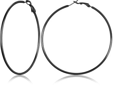 FOCALOOK 70mm Hoop Ohrringe Creolen Große Runde Kreis Ohrringe silberfarben Elegant Ohrschmuck für Frauen Mädchen Bürodamen