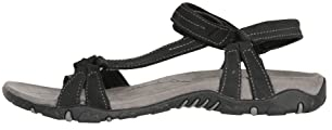 Mountain Warehouse Kokomo Womens Casual Sandals - Nubuck Leather Upper Ladies Shoes, Neoprene Lining Beach Shoes, Durable Outsole Summer Sandals -For Travelling, Walking Black Adult Shoe Size 7