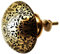 French Furniture Fittings Set of 6 Black Brass Patterned Knobs Kitchen Cabinet Pulls for Cupboard Doors, Drawer Handles - Easy Install Vintage Shabby Chic 38mm Diameter - Round