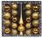 MAGIC Kugelsortiment Glas Dekor 19 TLG. mit Spitze Christbaumkugeln Christbaumschmuck Tannenbaum Deko Weihnachten Weihnachtskugeln Farbe: Gold