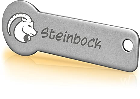 Einkaufswagenlöser Sternzeichen Steinbock/Schlüsselanhänger Einkaufschip mit Schlüsselfundservice/Abziehbarer Einkaufswagenchip Metall, Chip Einkaufswagen, Key Finder / 1 Stück