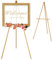 VISWIN 160 cm H Treppiede in Legno Espositore Cavalletto per Segno di Nozze, Poster, Cavalletto Artista A-Frame Pavimento con Vassoio per Pittura, Tela, Cavalletto Pieghevole - Oro