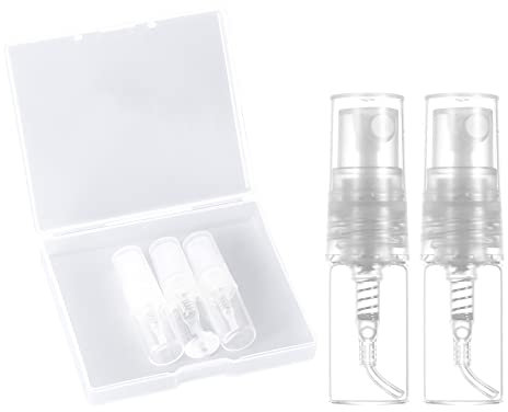 KINBOM 5pcs 2ml Mini Spray Bottles, Refillable Perfume Bottle Perfume Atomizer Glass Fine Mister Spray Bottle for Travelling Going Out