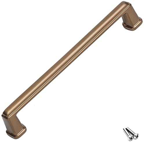 Decoranddecor Cabinet Handle Kitchen Cupboard Door Drawer Pull Handle with Screws Zinc Alloy Cabinet Bar Hardware (160mm Hole to Hole, Bronze)