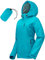 33.000ft Veste de pluie pour femme,Imperméable,Respirante,Automne,Veste de mi-saison,Veste légère avec capuche,Coupe-vent pour la randonnée, les voyages, le trekking vélo, Bleu et vert., 46