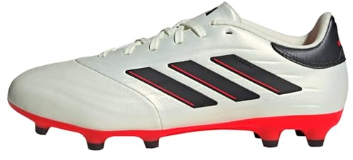 adidas Unisex Copa Pure II League Firm Ground Boots Fußballschuhe, Ivory/Core Black/Solar Red, 48 EU