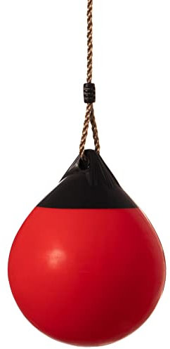 Roter Outdoor-Spielplatz zum Aufhängen, Verstellbarer Ball, runde Schaukel, aufblasbar, strapazierfähig, Gummi, runde Schaukelball, inklusive Pumpe