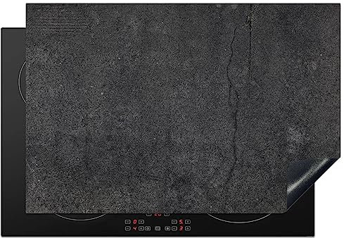 KitchenYeah© Copri Piano Induzione 77x51 cm Cucina Coprifornelli Copertura Protezione Cottura Tutto per la Cucina Cemento - Nero - Grigio - Rustico - Industriale