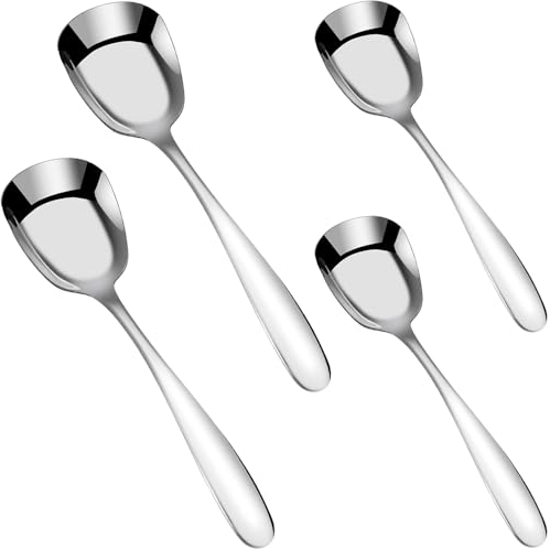 Cuchara de postre de acero inoxidable,cuchara para helado,cuchara de sandía,juego de cucharas de postre para café,azúcar,té helado,mermelada,18cm