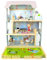 4iQ Group Puppenhaus aus Holz 78x53x61,5cm - Puppenhaus ab 3 Jahre Mädchen - Puppenhaus Groß mit 3 Etagen und Garten - Dollhouse mit Möbeln und Zubehör