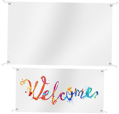 Supvox 2 Stk. Weiße Schlichte Banner Aus Polyester Flaggen Für Dekorative Außenflaggen Ohne Design Leicht Zu Bemalende Dekorative Banner