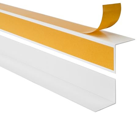 Quest Winkelleiste Kantenschutz Selbstklebend – Kunststoff PVC – für Innenecken – 25x25mm, 100cm, Weiß