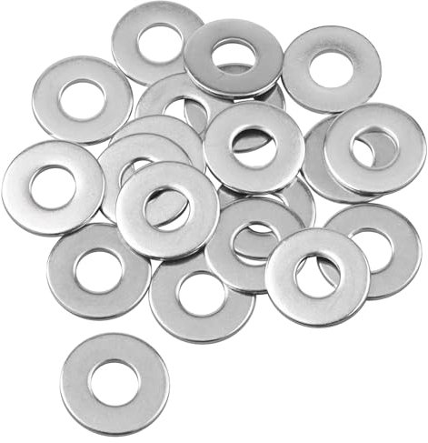 Caianwin Arandelas M8, 20 unidades, 20 mm, arandelas grandes, de acero inoxidable, arandelas de metal, arandelas en U para tornillos, tuercas y varillas roscadas