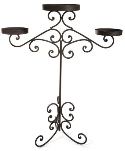 CHEMIN DE CAMPAGNE ~ Bougeoir sur Pieds 3 Bougies métal Marron 62 x 87 cm