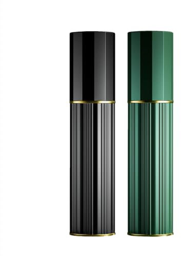 Aurdox Perfume Atomiser, Refillable & Portable Perfume Bottle for Travel, 5ml Small Spray Bottles with Bottom Pump, Dispensers for Women and Men, Leaking Proof and Luxurious Design(Black & Green)