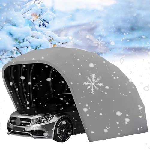 Capannone per tettoia per posto auto coperto esterno, Tenda per feste portatile per garage completamente automatico, Tendalino per auto pieghevole per tutte le stagioni,6*2.7*2.5M/19.6*8.8*8.2ft