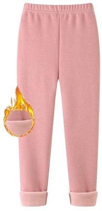 Rayson Leggings Bambina in Cotone Colore Solido Stretch Invernale Caldo Leggins per Sport e Quotidiano età 6-11 Anni