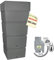 Regentonne Regenfass Ecktonne Regenspeicher Regenwasserbehälter mit Fallrohrfilter, Regenfilter T33 grau FROSTSICHER - Moderne Eck-Regenwassertonne mit stabilem Deckel als Pflanzschale