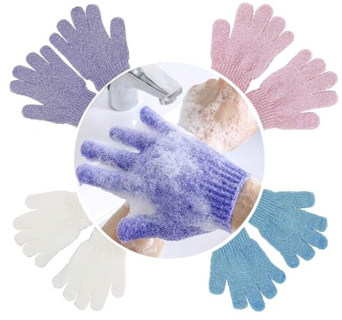 LIANRISES 8 Pièces Gant Exfoliant Corps Gants Exfoliants Pour Le Corps Gant De Crin Exfoliant Corps Gant Gommage Corps Gant De Toilette Exfoliant Gant Douche