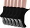 DECOVICI Rutschfeste Yogasocken für Damen 6 Paar, ABS Stopper Pilates Damensocken, AntiRutsch Socken für ödematöse Füße, Barre Ballett Tanz Trampolin Socken 35-39(Schwarz)