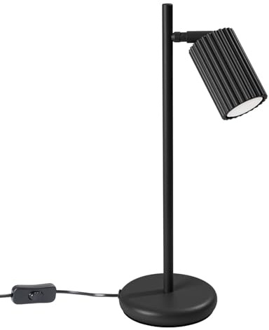 SOLLUX lighting Tischlampe Nachttischlampe Aluminium 14,5 x 19,5 x 43 cm Karbon Schwarz